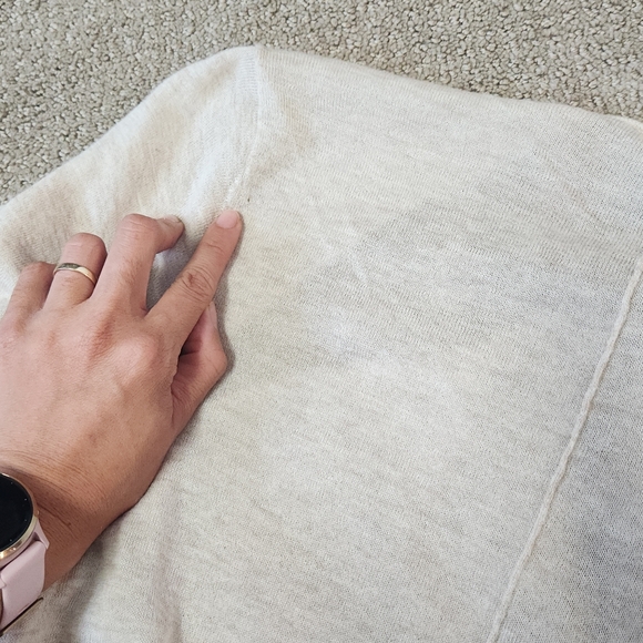 EILEEN FISHER Sz Medium FLAWED Oat Tencel Merino Wool Alpaca Long Cardigan - Picture 9 of 10